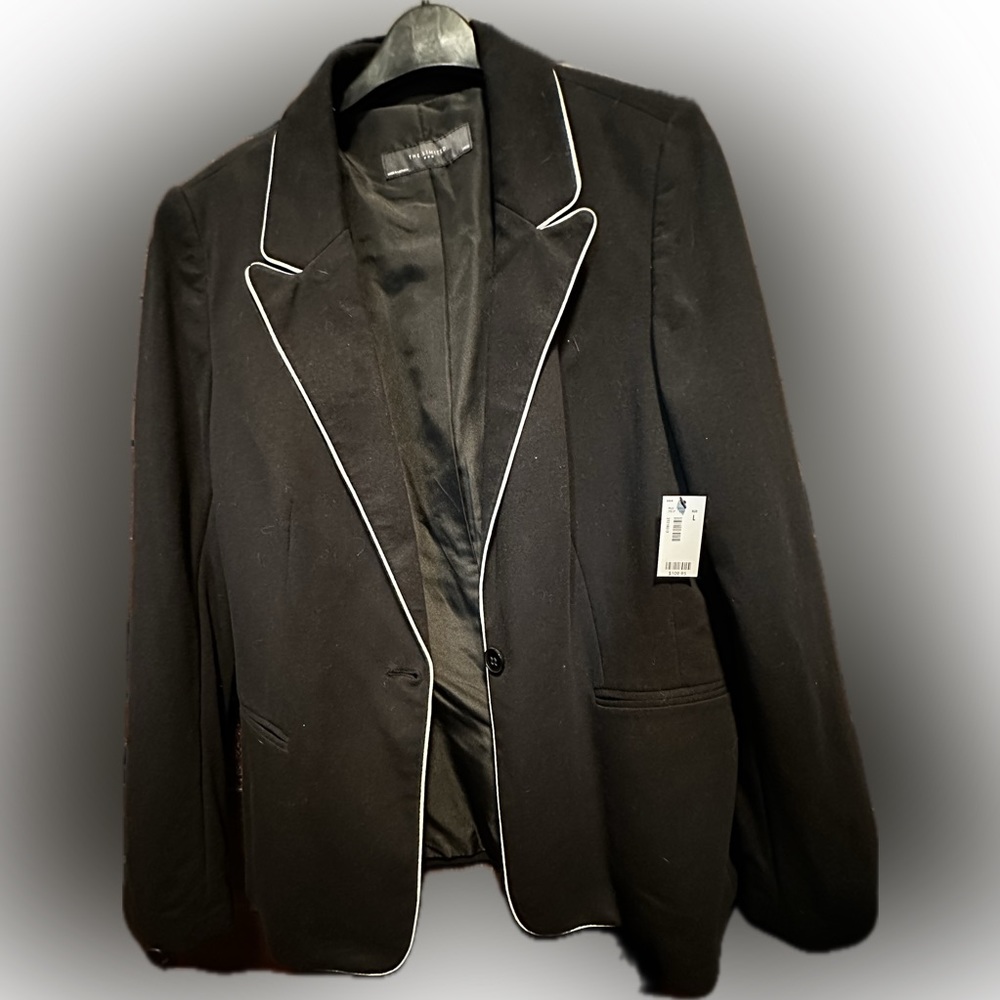 The Limited blazer black with white piping